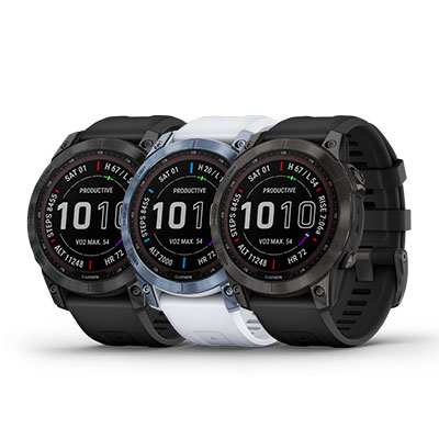 Garmin - Fenix 7 Sapphire Solar - Multi-function watch - Slate Grey  DLC-Titan / Black